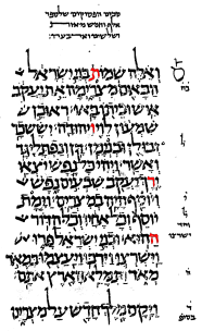 The beginning of the Book of Exodus